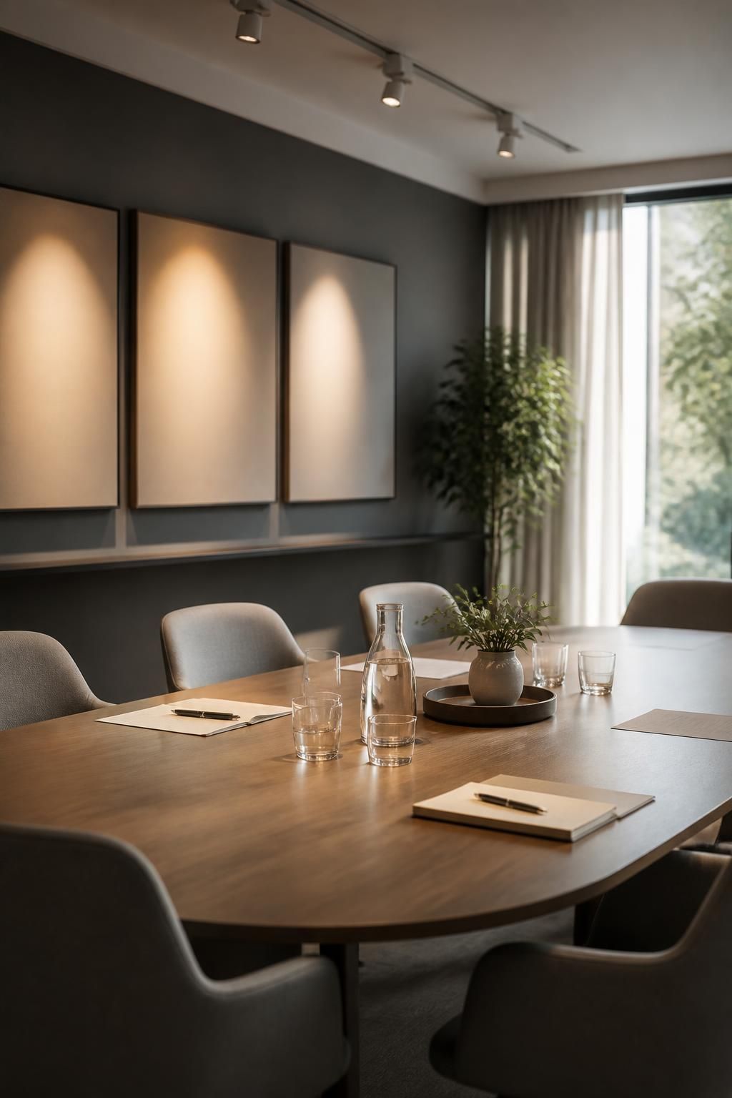 Modern strategy meeting room prepared for marketing planning.